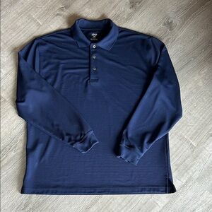 Links Edition Men's Navy Long Sleeve Polo